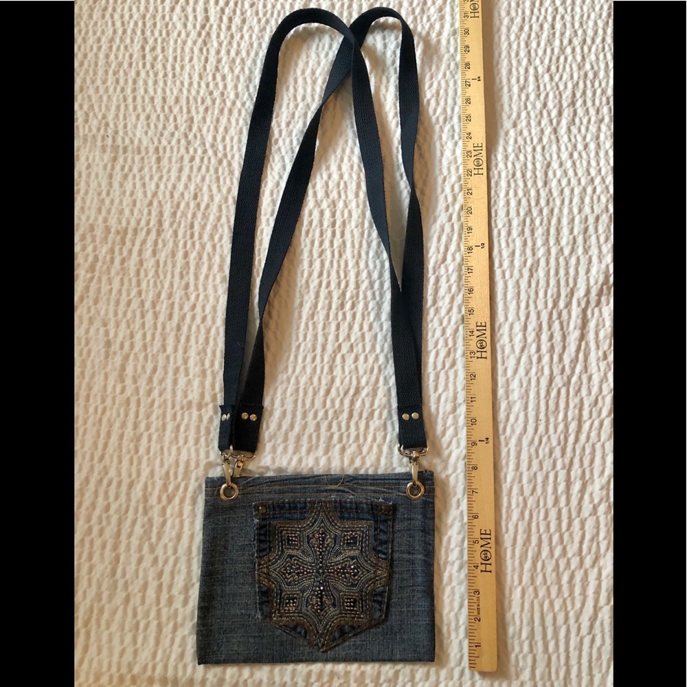 Denim Embroidered Crossbody